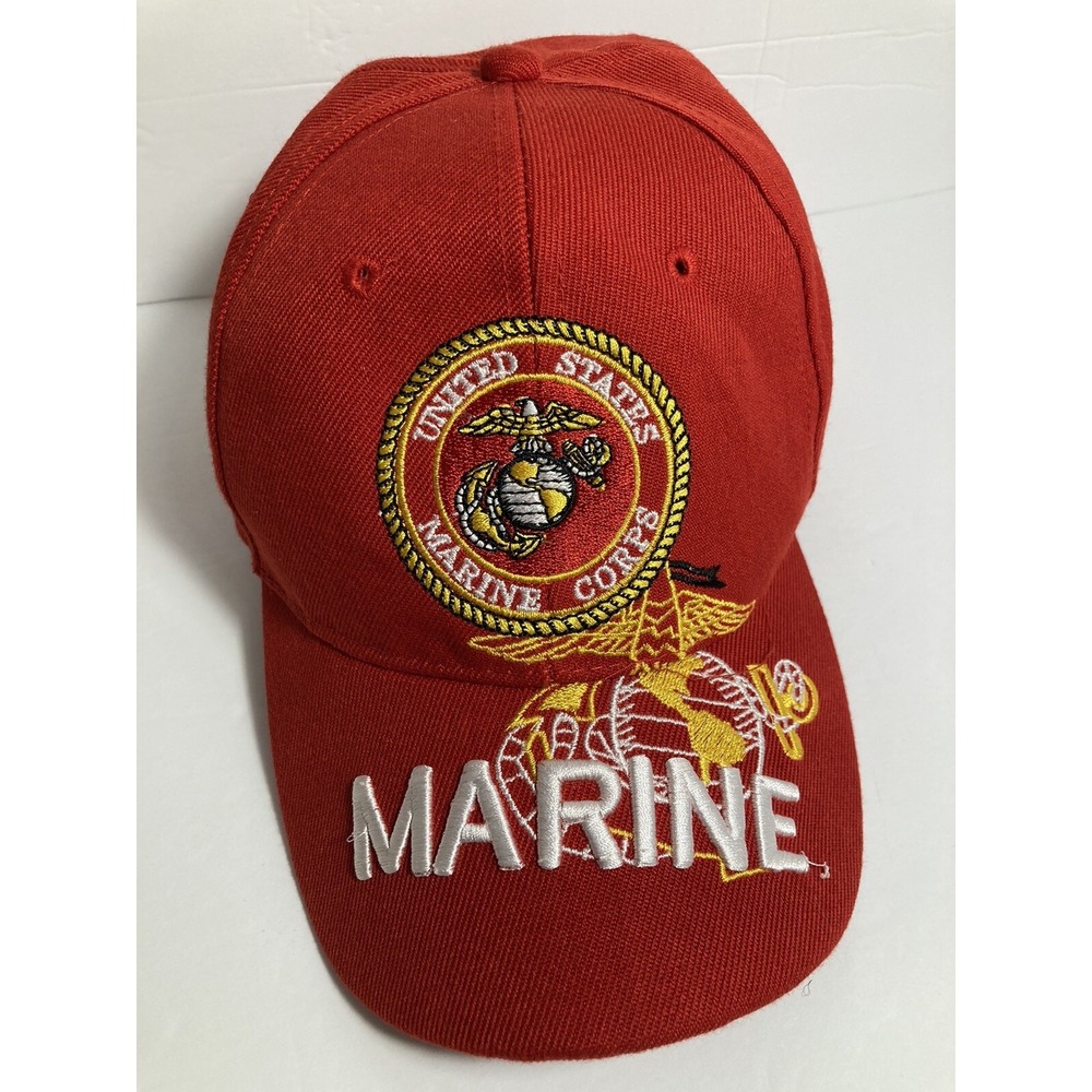 US Marines Cap Hat Red Twill Adjustable Embroidered Military Semper Fi